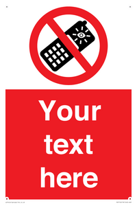 Custom No camera phones Sign